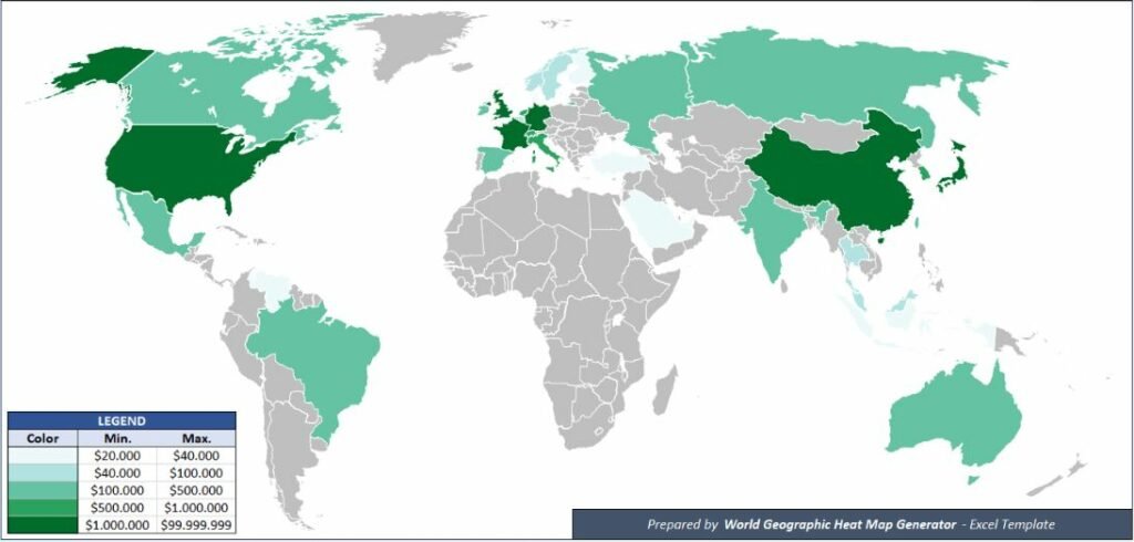 خريطة Fortune Global 500 مع تصور البيانات